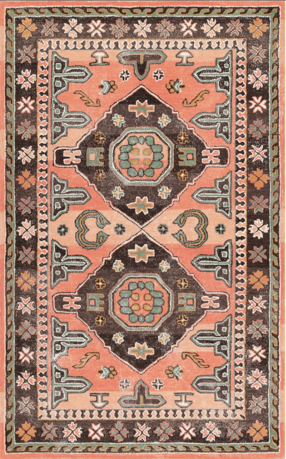 Orange Earthen Umber Area Rug