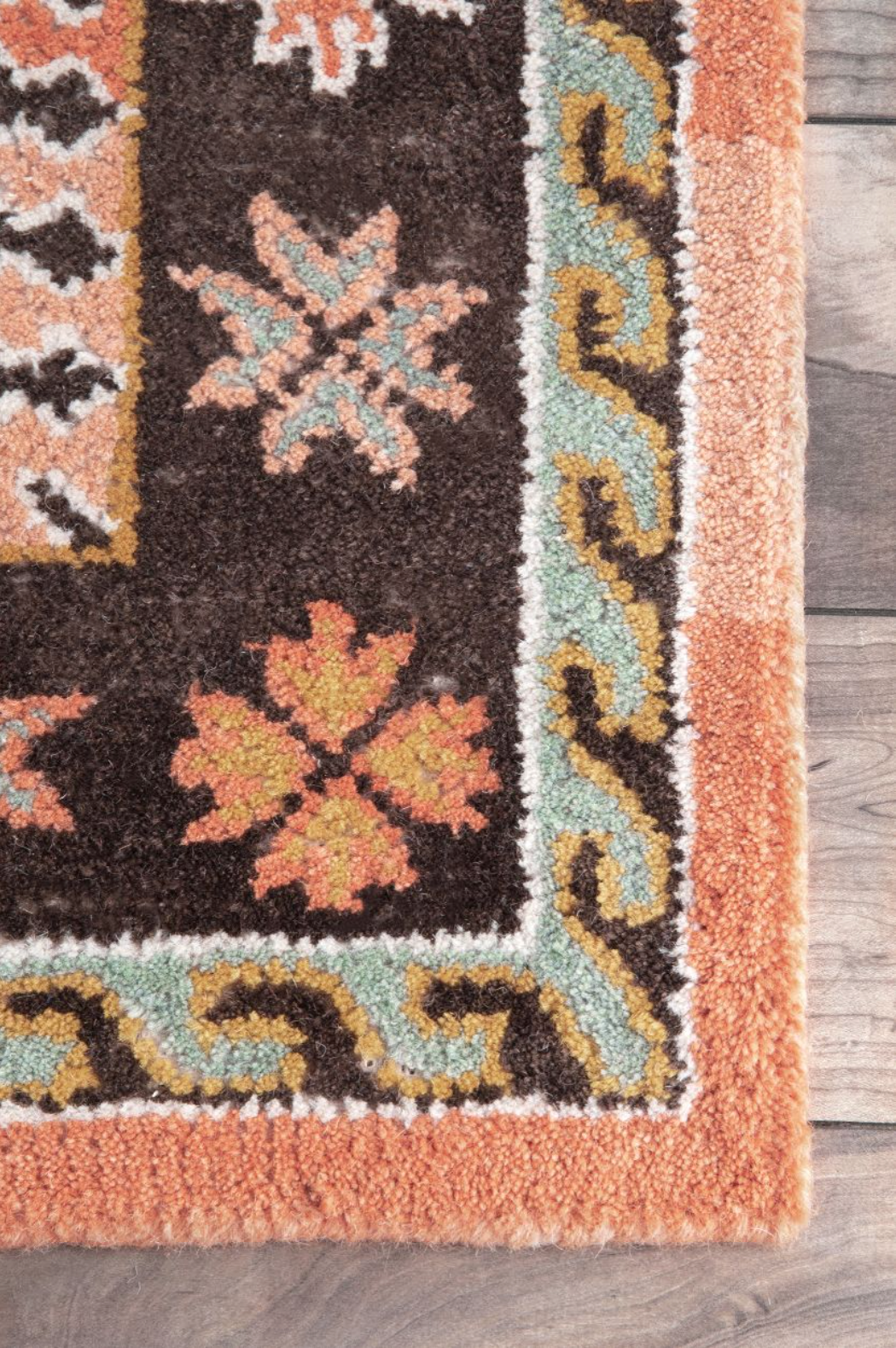 Orange Earthen Umber Area Rug