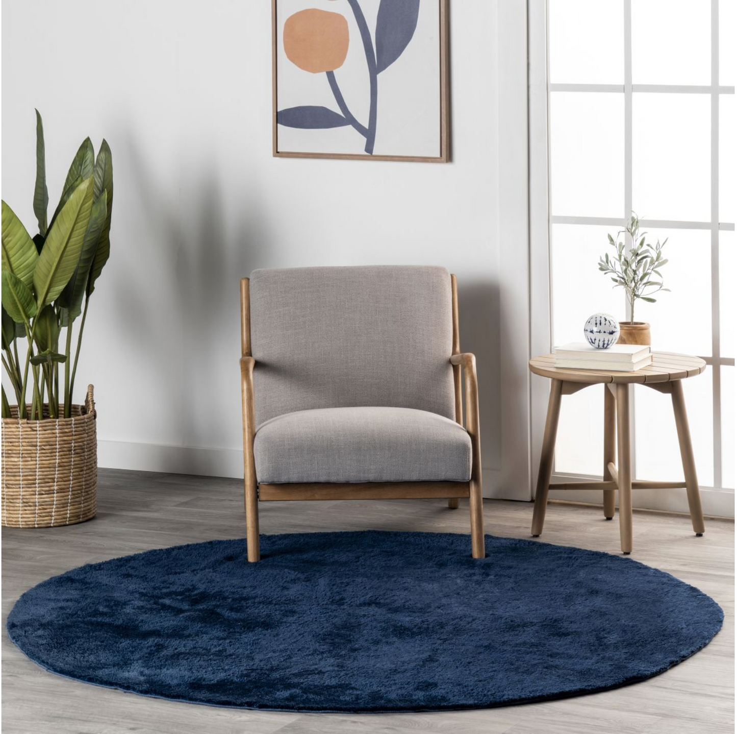 Navy Blue Solid Area Rug