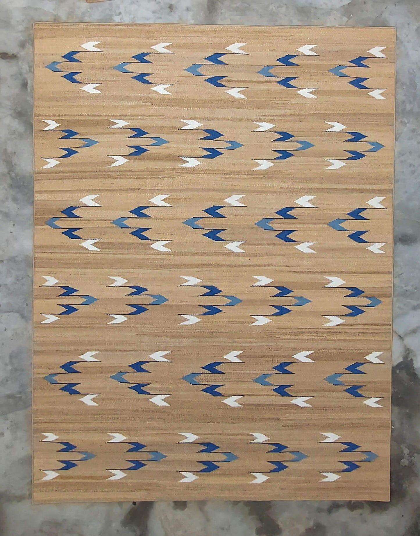 NATURAL JUTE & BLUE PARADE RUGS