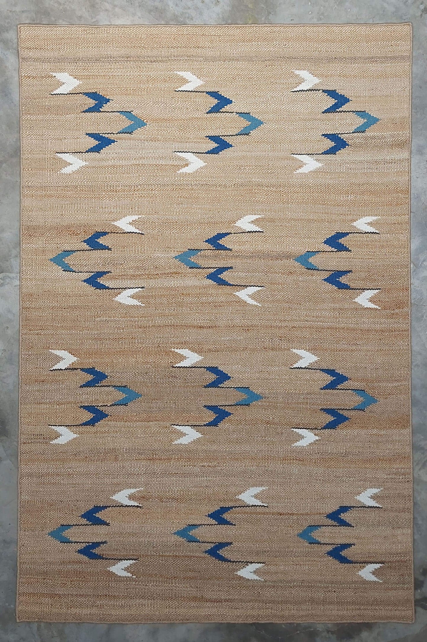 NATURAL JUTE & BLUE PARADE RUGS