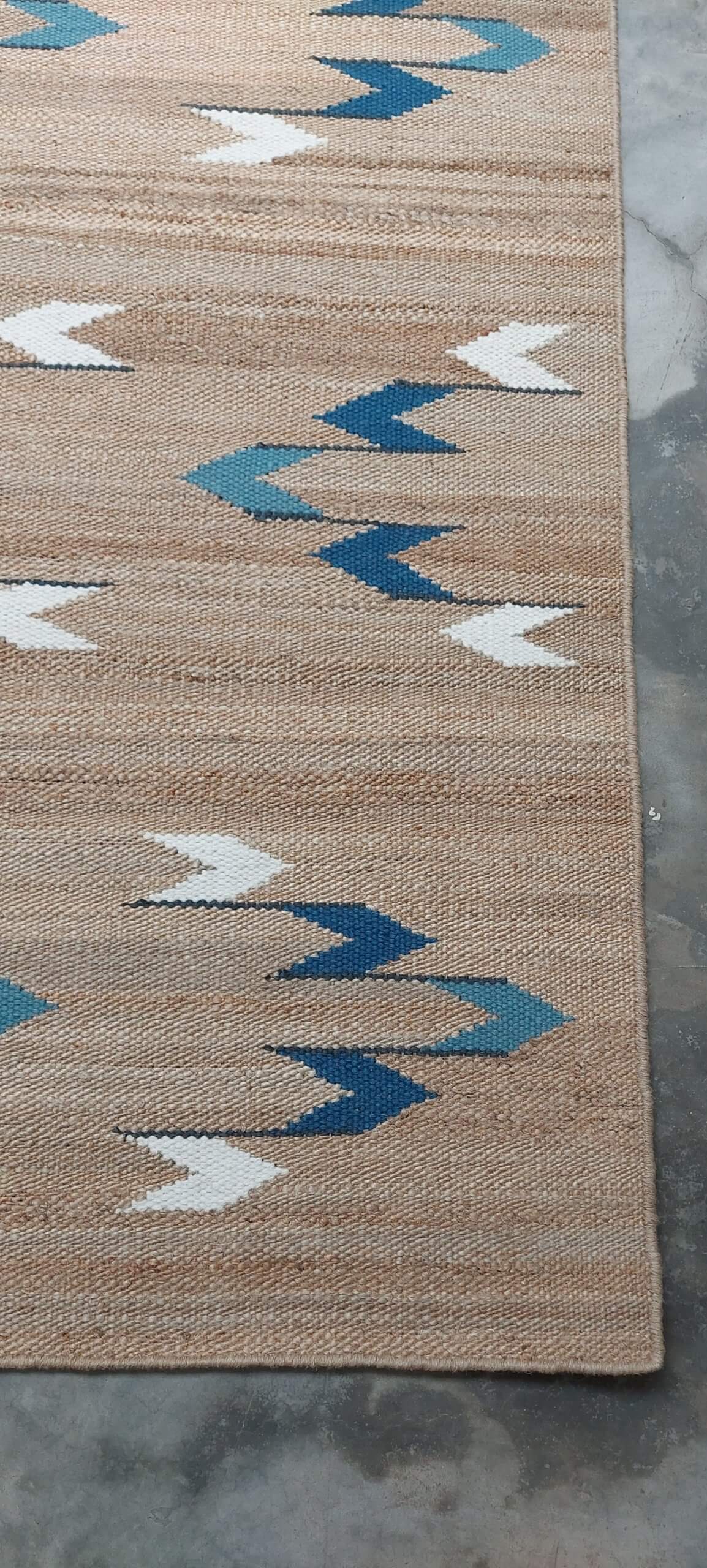 NATURAL JUTE & BLUE PARADE RUGS