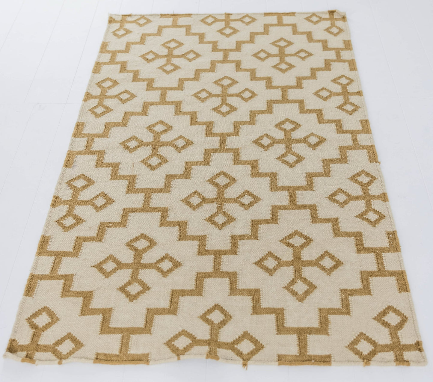 GOLD CROSS FLATWEAVE DHURRIE Handknotted rug
