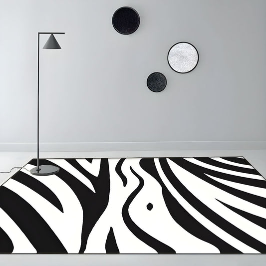Black and White Zebra Print Design Rug