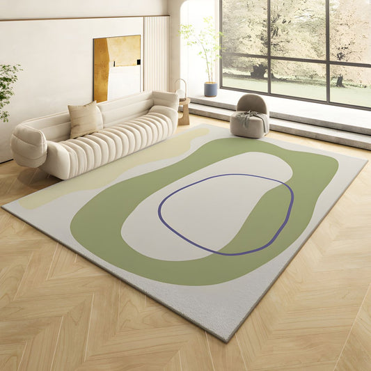 Contemporary  Beige and Green Color Design Rug