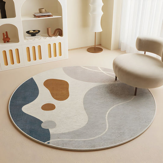 Multicolor Round Area Rug