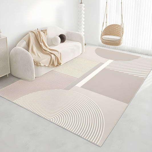 Light Cream Color Geomatrical Design Rug