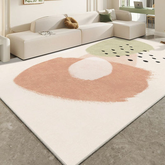 Light Peach and Light Green Color Modern Hand Tufted Carpet