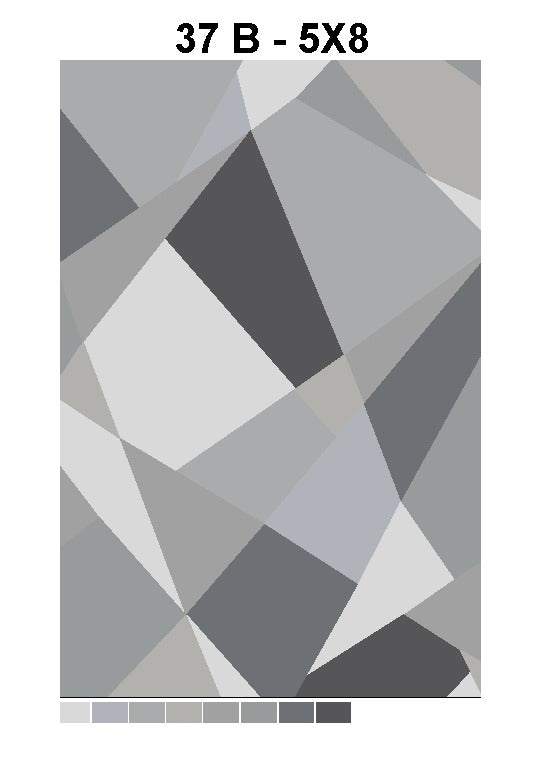 Gray Color Contemporary Design Rug