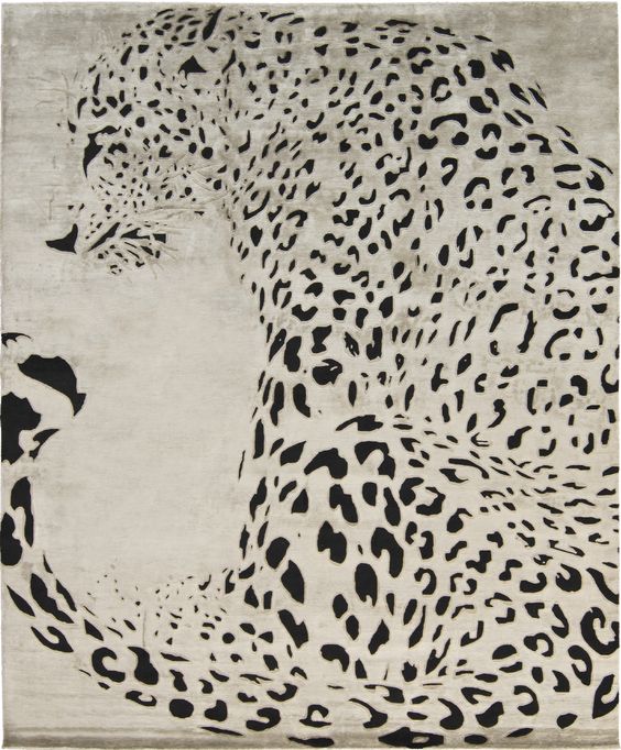Black and White Tiger Print Design Rug