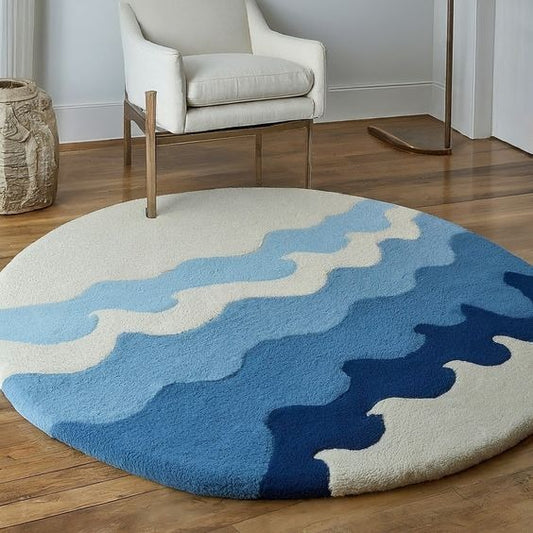 Multicolor Modern  Round Area Rug