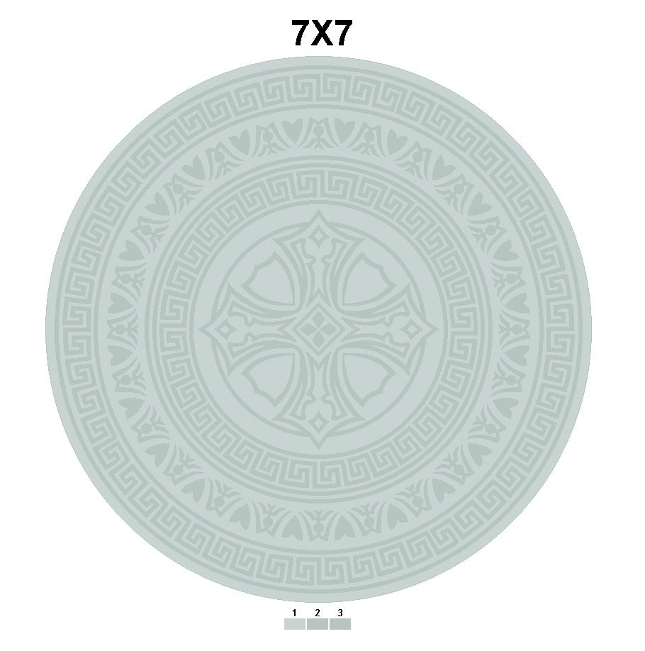 Hand Knotted Style Round Area Rug