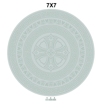 Hand Knotted Style Round Area Rug