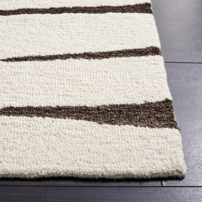 White and Brown Modern Design Rug-BIsha Rugs