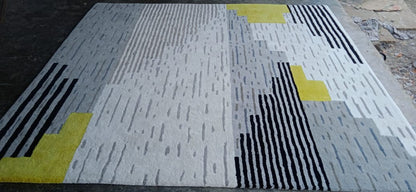 Yellow and Gray Color Classic Design Rug