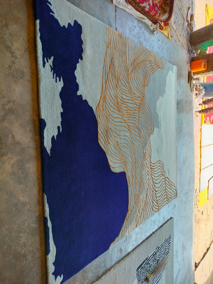 Blue and Beige + Gray Color Most Beautiful Design Area Rug