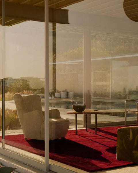 Deep Red Color Modern Hand Tufted Rug-Bisha Rugs