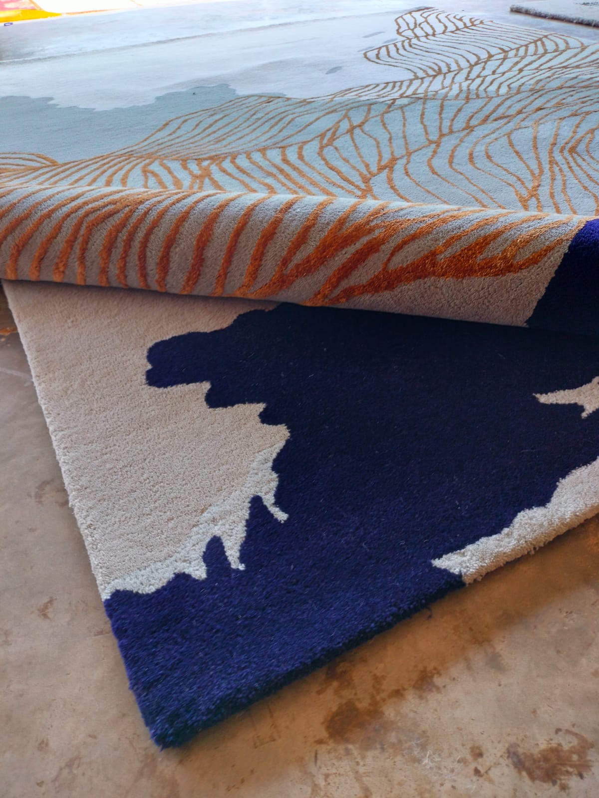 Blue and Beige + Gray Color Most Beautiful Design Area Rug