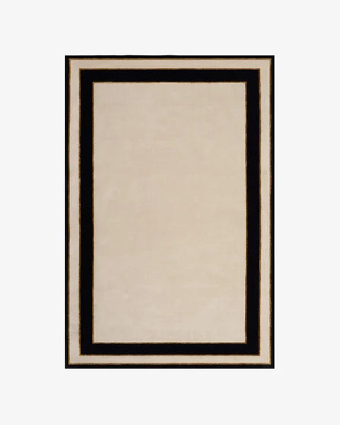 Glid Frame white and Black Tufted Rug-Bisha Rugs