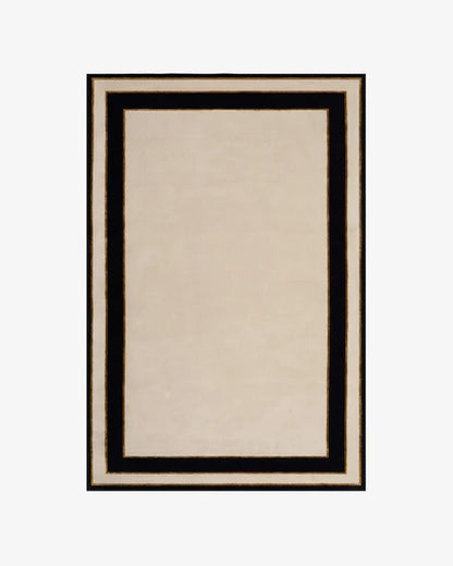 Glid Frame white and Black Tufted Rug-Bisha Rugs