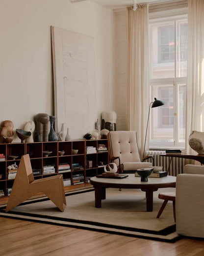 Glid Frame white and Black Tufted Rug-Bisha Rugs