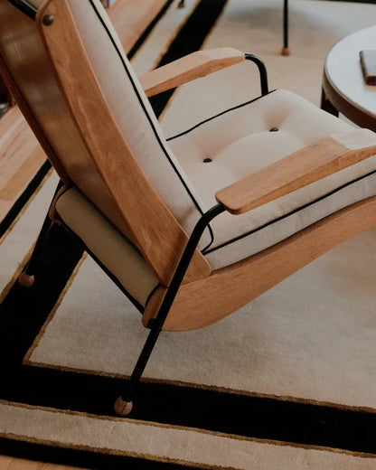 Glid Frame white and Black Tufted Rug-Bisha Rugs