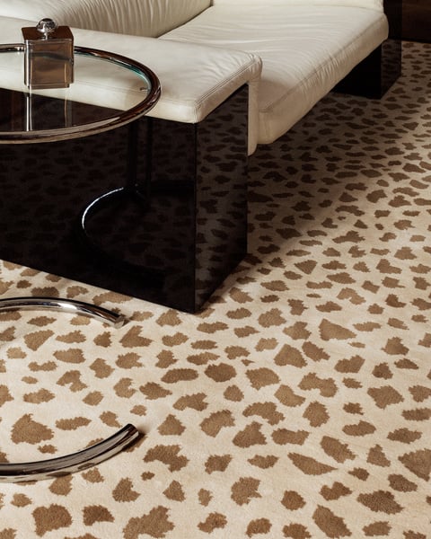Gild Leopard Tufted Rug in Beige and Brown Colors-Bisha Rugs