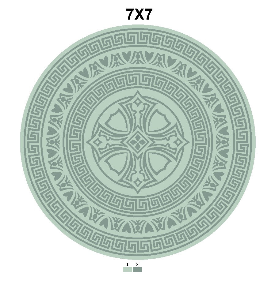 Hand Knotted Style Round Area Rug