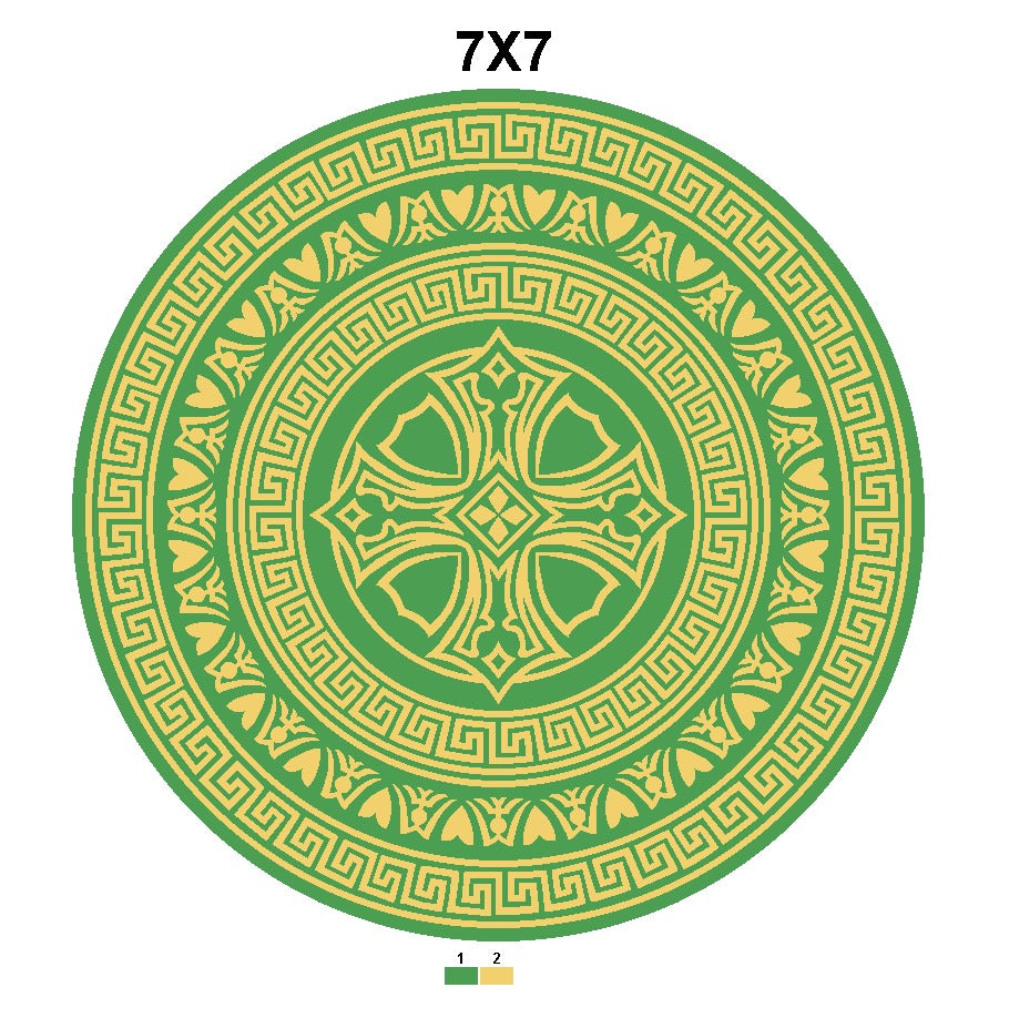 Hand Knotted Style Round Area Rug