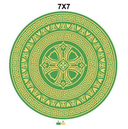 Hand Knotted Style Round Area Rug