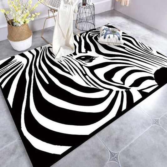 Black and White Zebra Design Rug