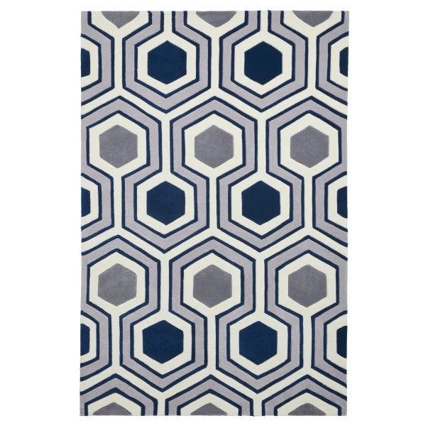 Blue + Gray Modern Design Area Rug