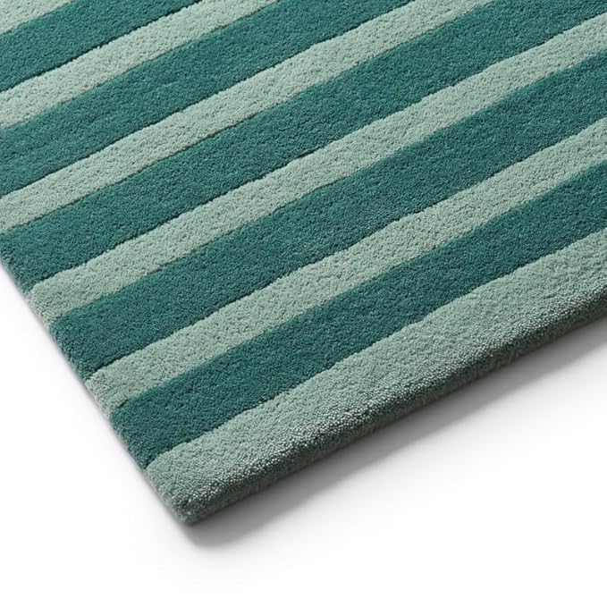 Teal Modern Geometric Design Hand-Tufted Area Rug