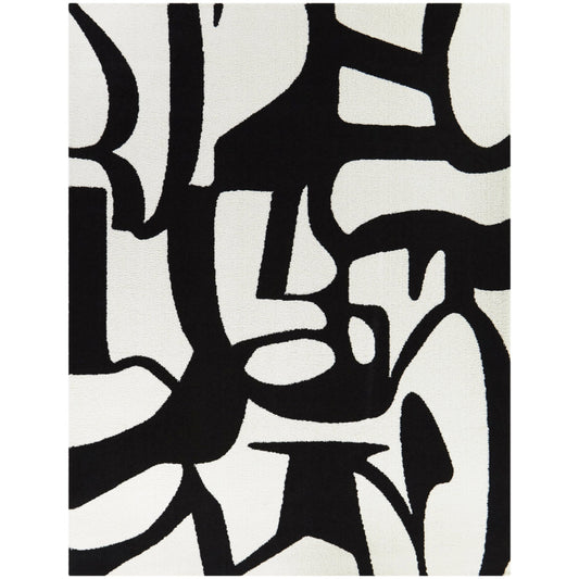 White+ Black Pattern Area Rug