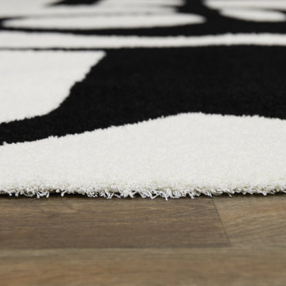 White+ Black Pattern Area Rug