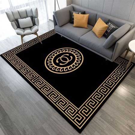 Black and White Color Regal Haven Design Rug