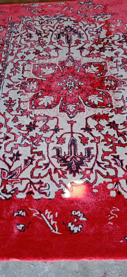 Blue , Red Color Persian Design Hand Tufted Area Rug