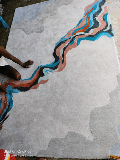 Multicolor Luxury Design Wool Area Rug