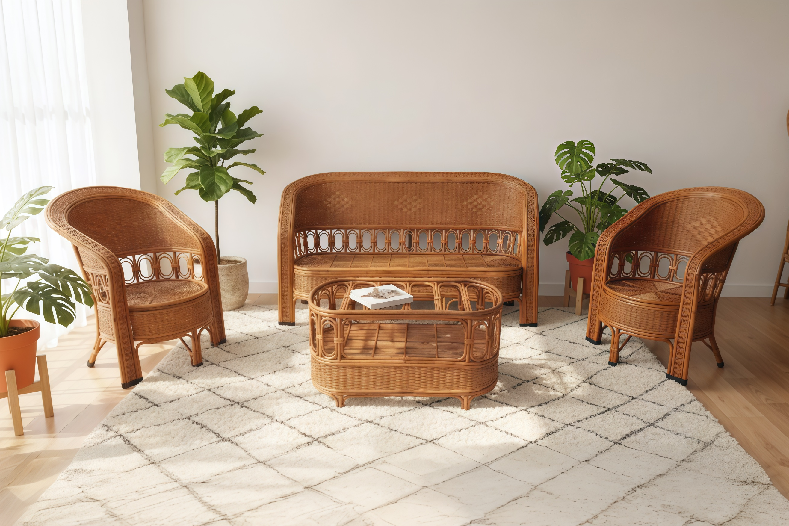 The Earthy Luxe Barrel Sofa Set