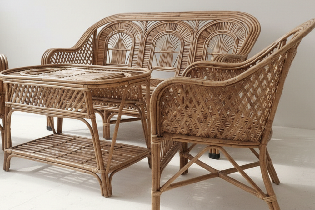 The Peacock Fan Wicker Lounge Set