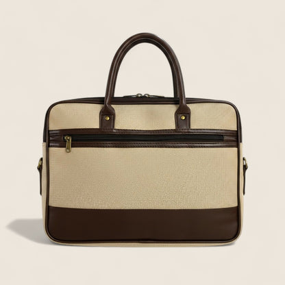 Handcrafted Jute & Leather Laptop Bag – Durable Office & Travel Briefcase