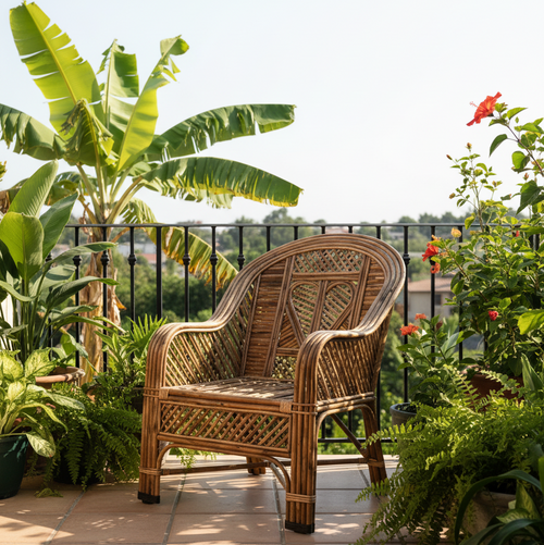 Heart Lattice Wicker Lounge Chair