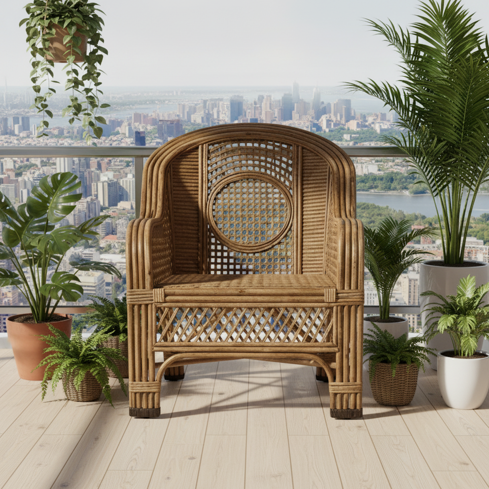 The Geometric Motif Barrel Chair