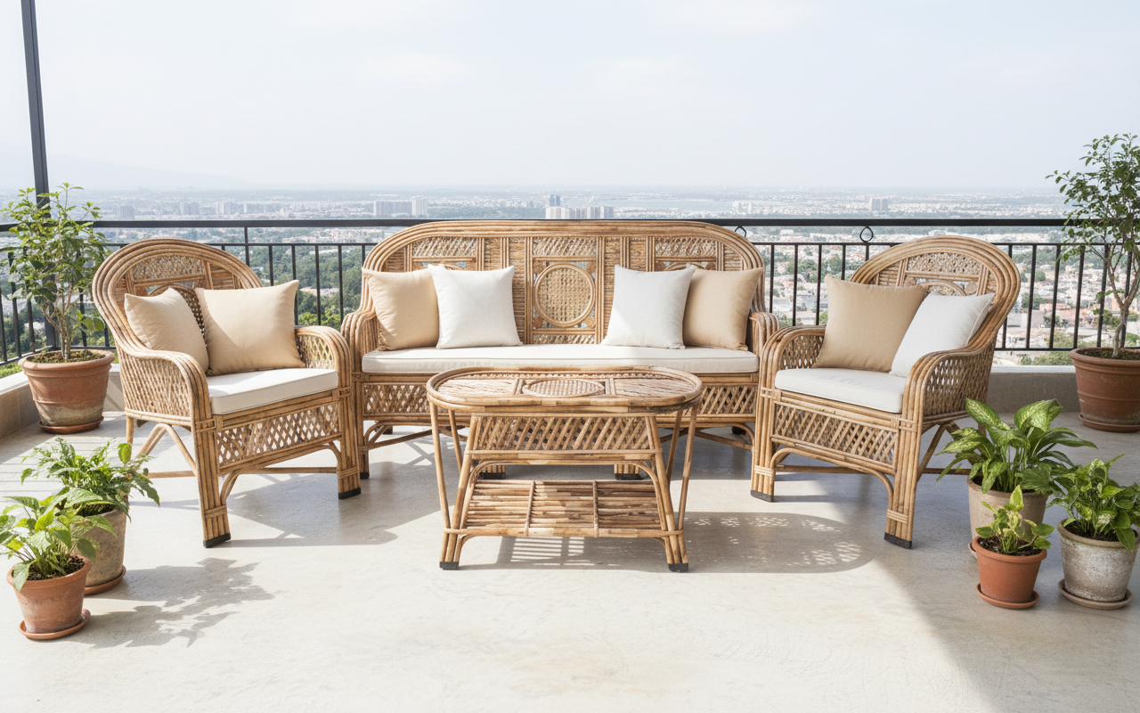The Heritage Circle-Back Wicker Lounge