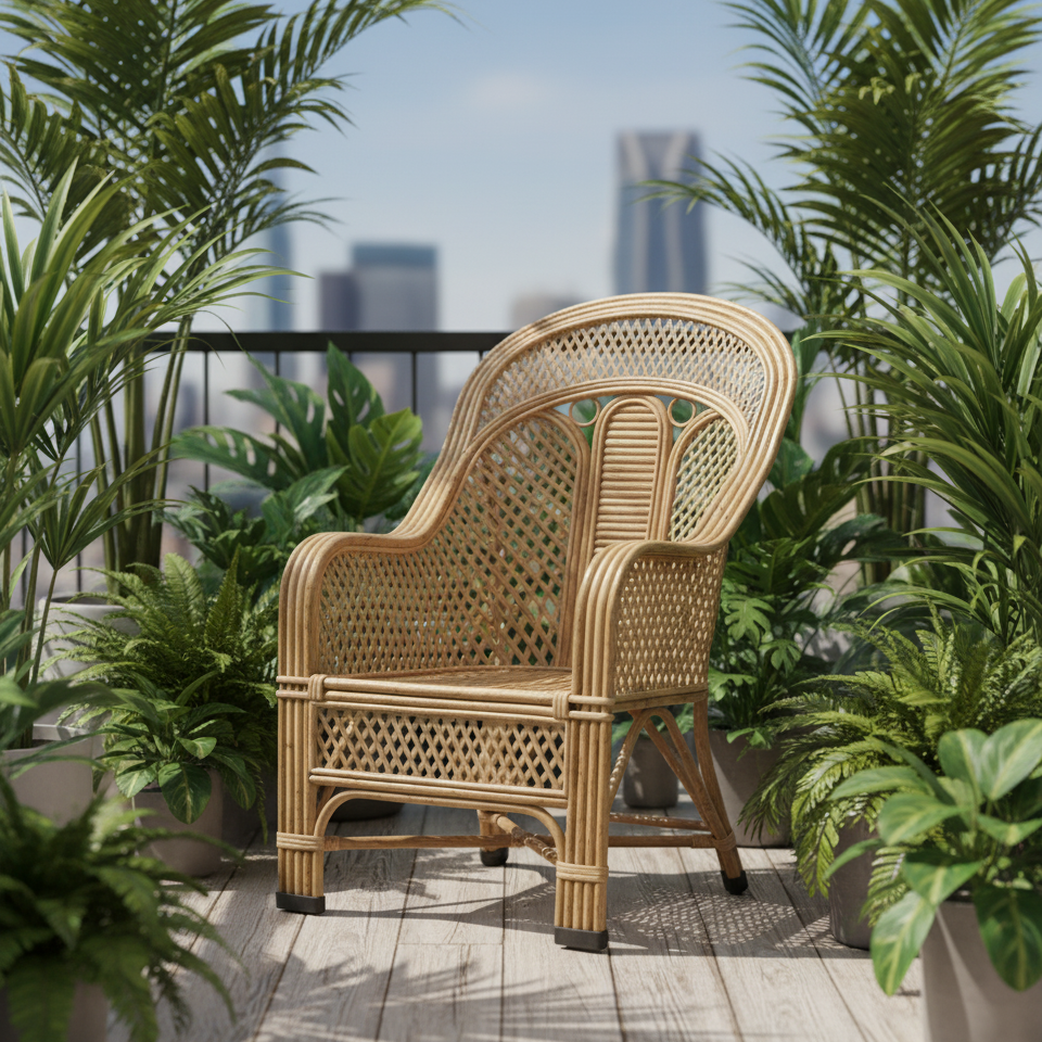 Heritage Weave Indian Cane Armchair