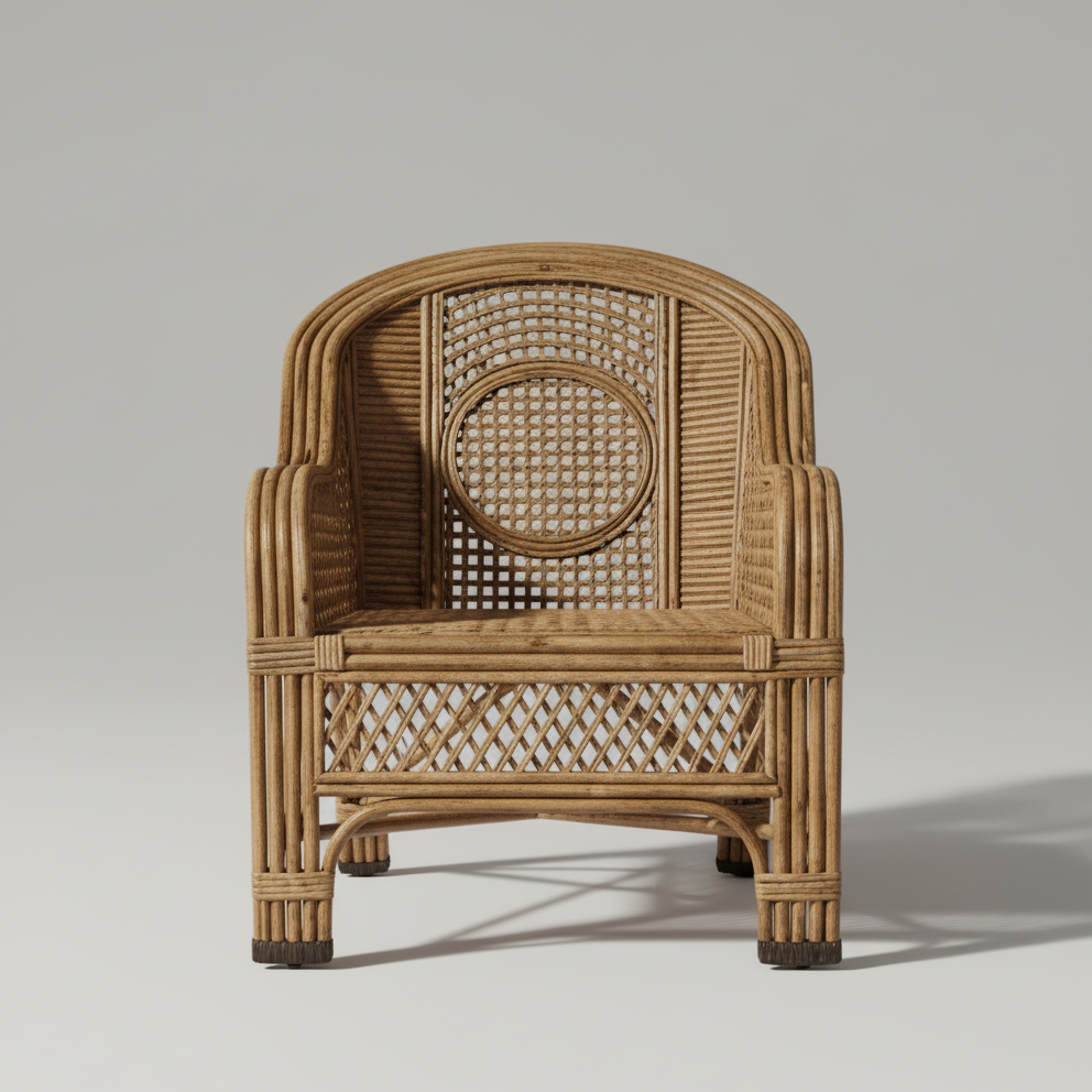 The Geometric Motif Barrel Chair