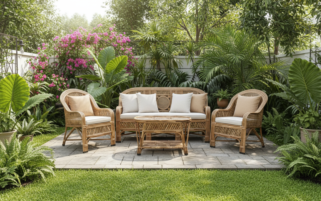 The Heritage Circle-Back Wicker Lounge