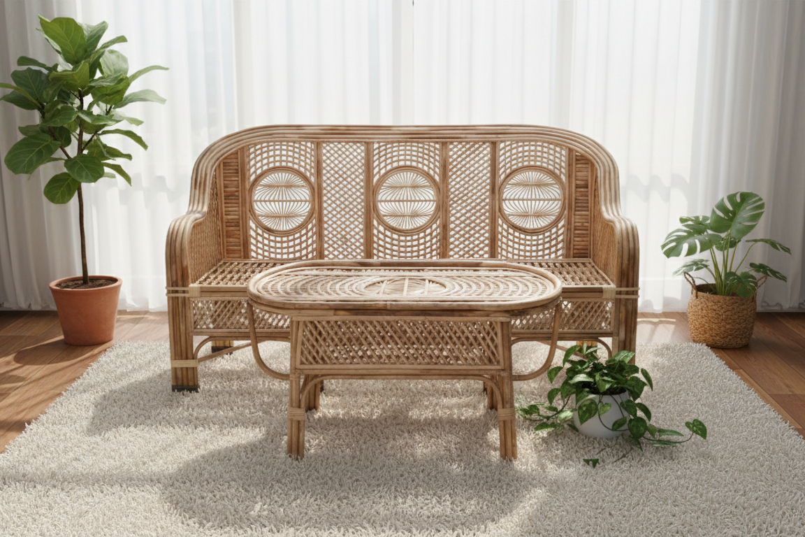 The Coastal Circle-Weave Living Set