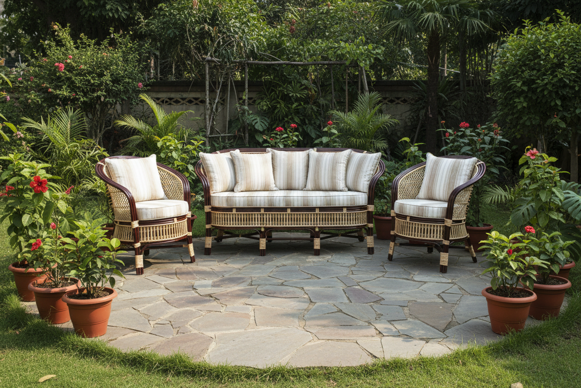 The Mahogany Edge Wicker Lounge Set