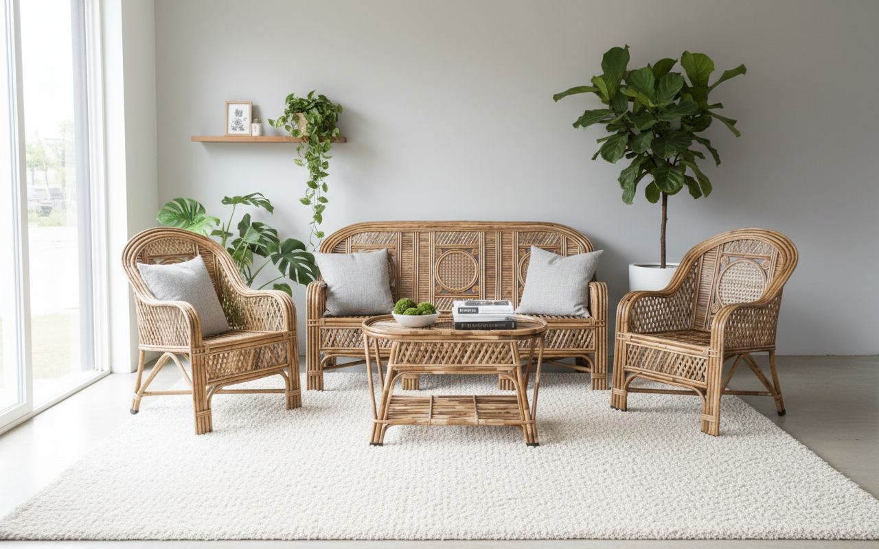 The Heritage Circle-Back Wicker Lounge